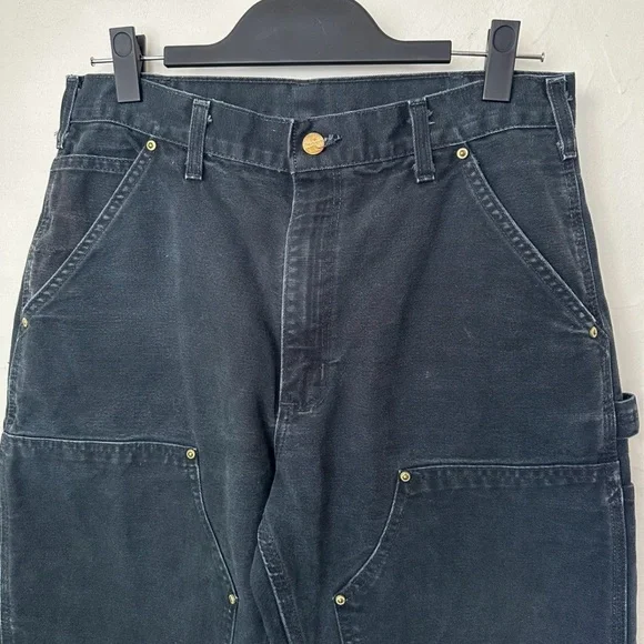 Perfect faded black Carhartt double knee pants